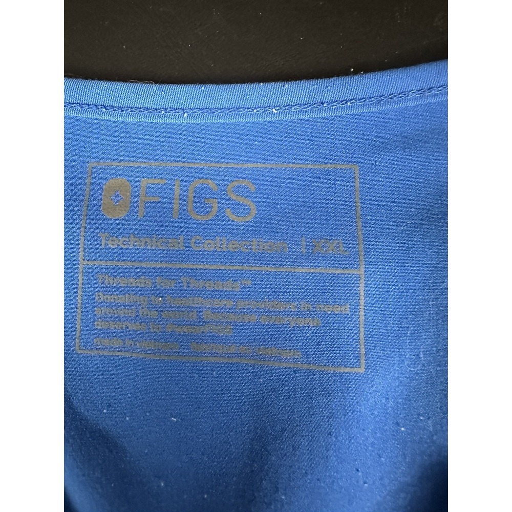Figs Uniform‎ XXL Womens Blue V Neck Catarina Scrub Top Pocket FW1000 Po #2171 - Picture 5 of 8